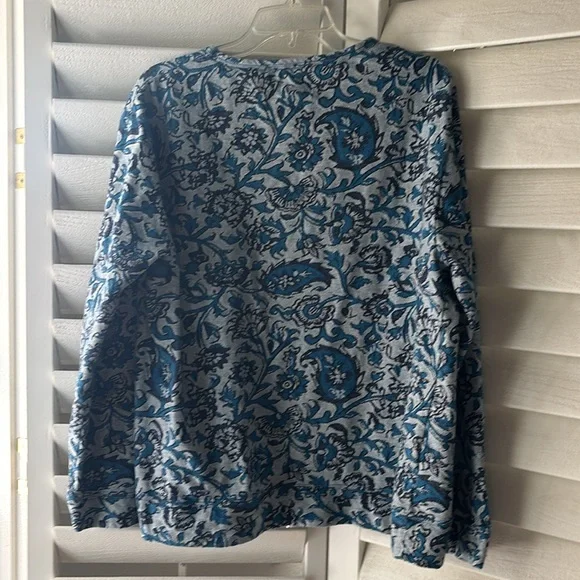 Urban Outfitters Koto Paisley Floral Print Long Sleeve Round Neck Sz LRG - Picture 10 of 12